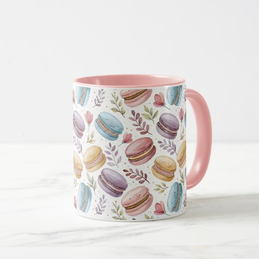 Modern Personalized Macaron Desserts マグカップ (正面右)