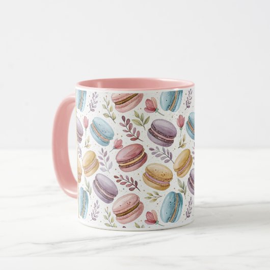 Modern Personalized Macaron Desserts マグカップ (正面左)