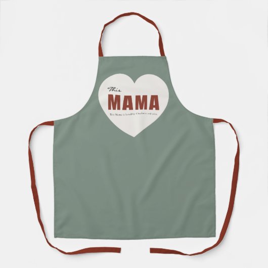 Modern Personalized Mama Heart Apron エプロン (正面)