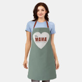 Modern Personalized Mama Heart Apron エプロン (着用した状態)