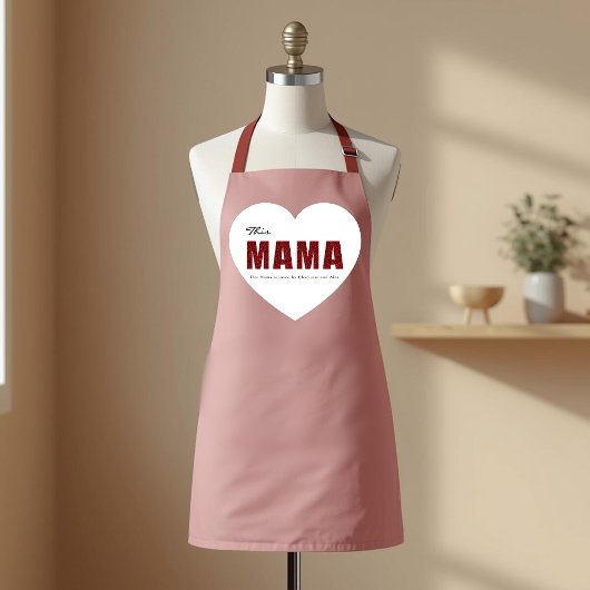 Modern Personalized Mama Heart Apron エプロン