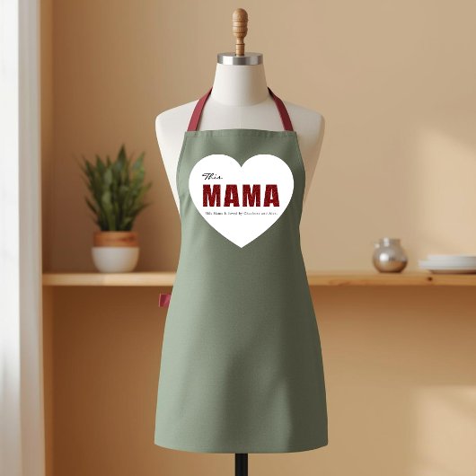 Modern Personalized Mama Heart Apron エプロン