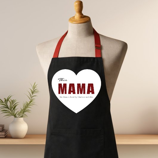 Modern Personalized Mama Heart Apron エプロン
