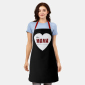 Modern Personalized Mama Heart Apron エプロン (着用した状態)