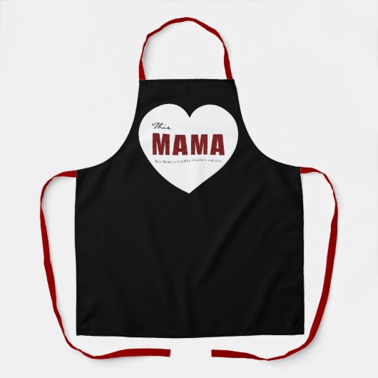 Modern Personalized Mama Heart Apron エプロン (正面)
