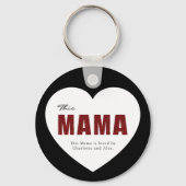 Modern Personalized Mama Heart Keychain キーホルダー (裏面)