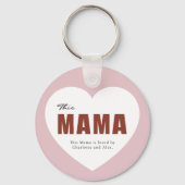 Modern Personalized Mama Heart Keychain キーホルダー (裏面)