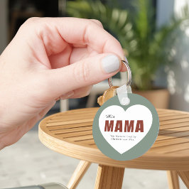 Modern Personalized Mama Heart Keychain キーホルダー