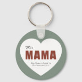Modern Personalized Mama Heart Keychain キーホルダー (裏面)