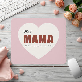 Modern Personalized Mama Heart Mouse Pad マウスパッド