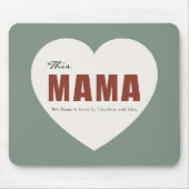Modern Personalized Mama Heart Mouse Pad マウスパッド (正面)