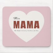 Modern Personalized Mama Heart Mouse Pad マウスパッド (正面)