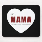 Modern Personalized Mama Heart Mouse Pad マウスパッド (正面)