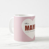 Modern Personalized Mama Heart Mug コーヒーマグカップ (正面左)