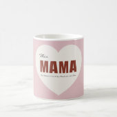 Modern Personalized Mama Heart Mug コーヒーマグカップ (中央)