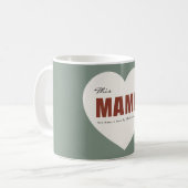 Modern Personalized Mama Heart Mug コーヒーマグカップ (正面左)