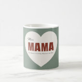 Modern Personalized Mama Heart Mug コーヒーマグカップ (中央)