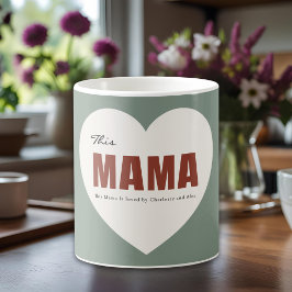 Modern Personalized Mama Heart Mug コーヒーマグカップ