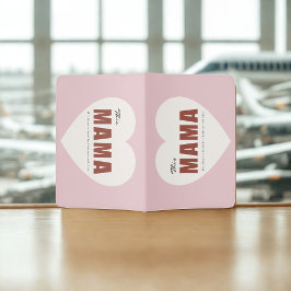 Modern Personalized Mama Heart Passport Holder パスポートカバー