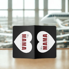 Modern Personalized Mama Heart Passport Holder パスポートカバー