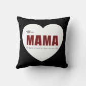 Modern Personalized Mama Heart Throw Pillow クッション (裏面)