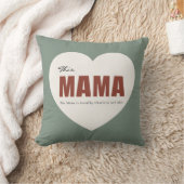 Modern Personalized Mama Heart Throw Pillow クッション (ブランケット)
