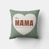Modern Personalized Mama Heart Throw Pillow クッション (裏面)