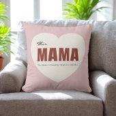 Modern Personalized Mama Heart Throw Pillow クッション