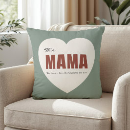 Modern Personalized Mama Heart Throw Pillow クッション