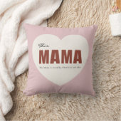 Modern Personalized Mama Heart Throw Pillow クッション (ブランケット)