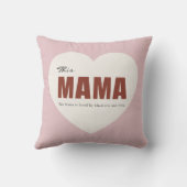 Modern Personalized Mama Heart Throw Pillow クッション (裏面)