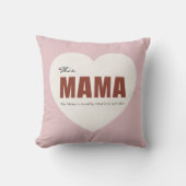 Modern Personalized Mama Heart Throw Pillow クッション (正面)