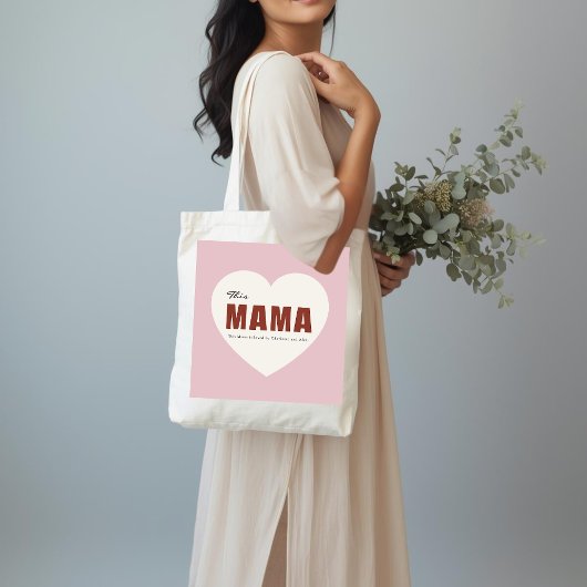 Modern Personalized Mama Heart Tote Bag トートバッグ