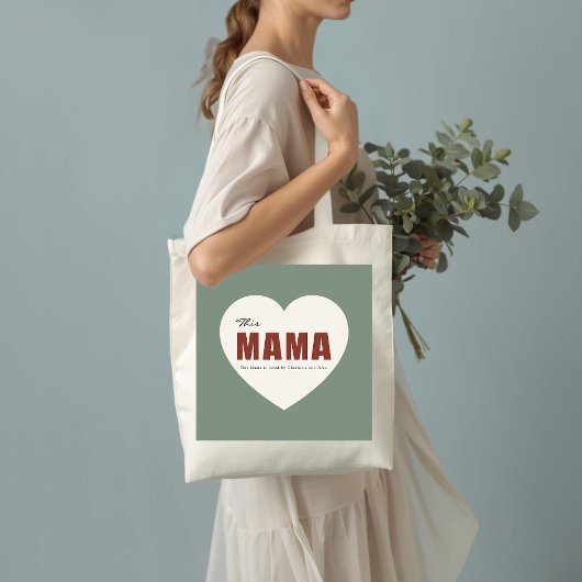 Modern Personalized Mama Heart Tote Bag トートバッグ