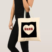 Modern Personalized Mama Heart Tote Bag トートバッグ (正面(商品))