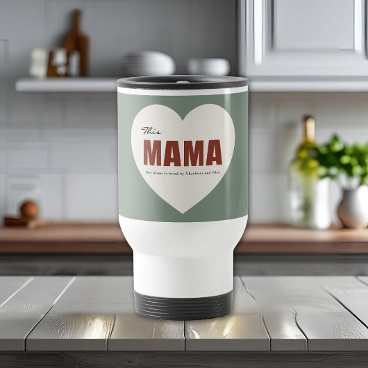 Modern Personalized Mama Heart Travel Mug トラベルマグ