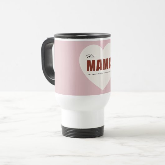 Modern Personalized Mama Heart Travel Mug トラベルマグ (正面左)