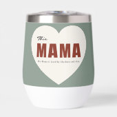 Modern Personalized Mama Heart Water Bottle (正面)