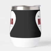 Modern Personalized Mama Heart Water Bottle (左面)