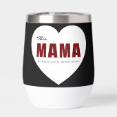 Modern Personalized Mama Heart Water Bottle (背面)