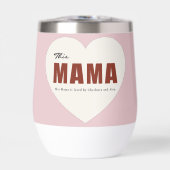 Modern Personalized Mama Heart Water Bottle (正面)