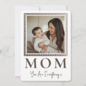 Modern Personalized Mom Photo Greeting Card シーズンカード (正面)