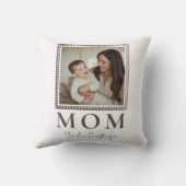 Modern Personalized Mom Photo Throw Pillow クッション (裏面)