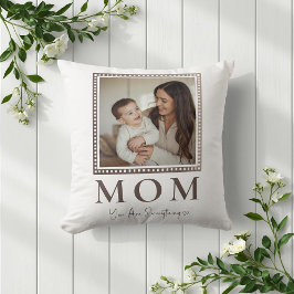Modern Personalized Mom Photo Throw Pillow クッション