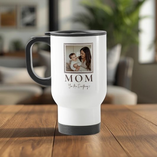 Modern Personalized Mom Photo Travel Mug トラベルマグ