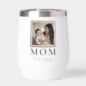 Modern Personalized Mom Photo Wine Tumbler (背面)