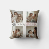 Modern Personalized Mom Superhero Photo Collage  クッション (正面)