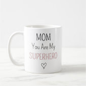 Modern Personalized Mom Superhero Photo Collage コーヒーマグカップ (左)