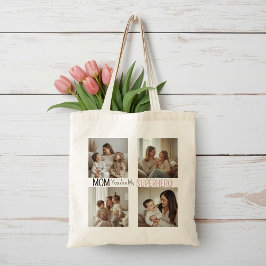 Modern Personalized Mom Superhero Photo Collage  トートバッグ