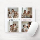 Modern Personalized Mom Superhero Photo Collage マウスパッド (マウス)